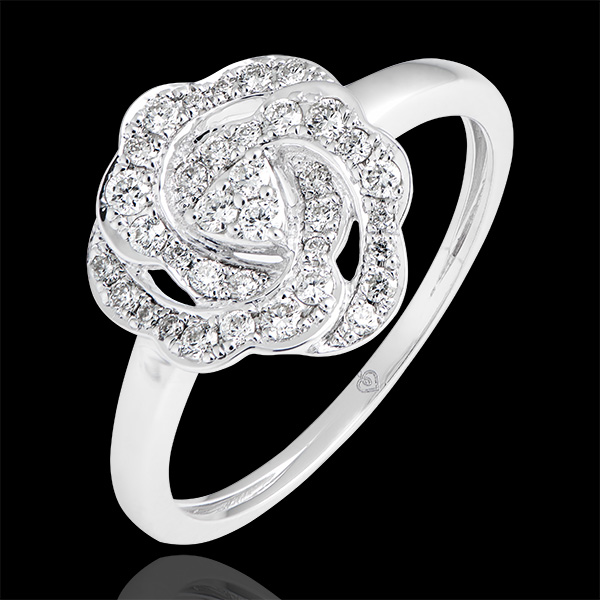 Verlovingsring Ontluiking - Nina - wit goud 18 karaat en diamanten