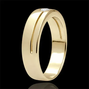 Trauring Olympia Diamant - Großes Modell - Gelbgold