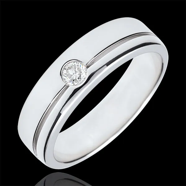 Trauring Olympia Diamant- Großes modell - Weissgold