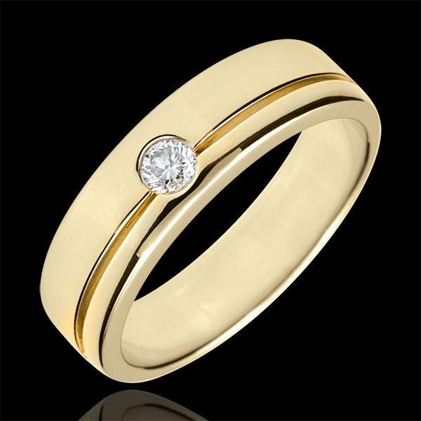 Trauring Olympia Diamant - Großes Modell - Gelbgold