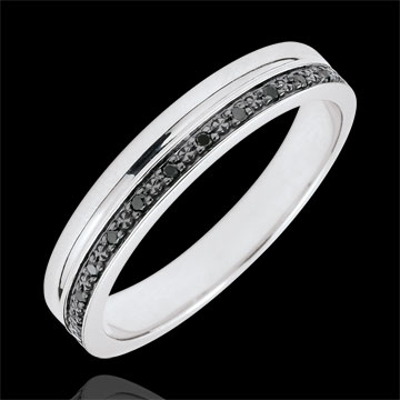 Trauring Elégance Weißgold und schwarze Diamanten