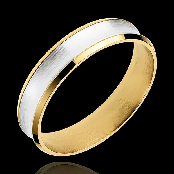 Ring Dandy aus Gelbgold und Weissgold - 5mm