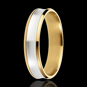 Ring Dandy aus Gelbgold und Weissgold - 5mm