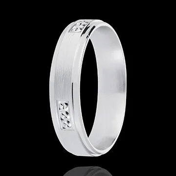 Ring Goldnugget aus Weissgold