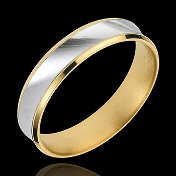 Trauring Dandy aus Gelbgold und Weissgold