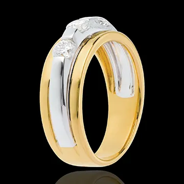 Trilogie Eklipse in Weiss- und Gelbgold - 0.59 Karat - 3 Diamanten