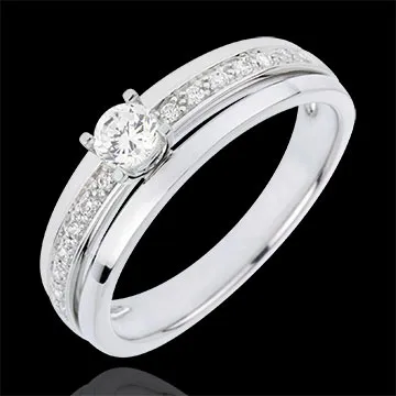 Verlobungsring Solitär Schicksal - Meine Königin - Kleines Modell - Weißgold - Diamant 0.20 Karat