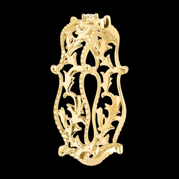 Clémence Ring – 9-karätiges Gelbgold und synthetischer Diamant