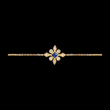 Fleur Astrale Armband – 9-karätiges Gelbgold mit synthetischem Saphir und Diamanten