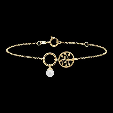 Armband Fülle - Lebensbaum - 18 Karat Gelbgold und Perle