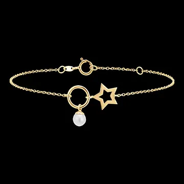 Armband Fülle - Stern - 18 Karat Gelbgold und Perle