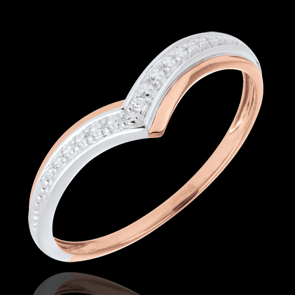 Ring preziöser Goldflügel in Rot- und Weißgold