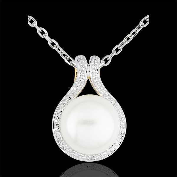 Anhänger Adélie - Perlen und Diamanten