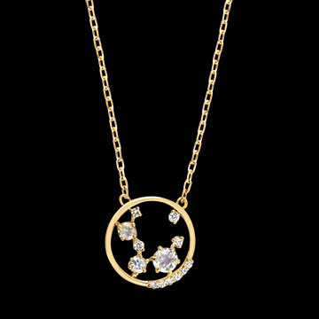 Collier Astréone – 9-karätiges Gelbgold und synthetische Diamanten