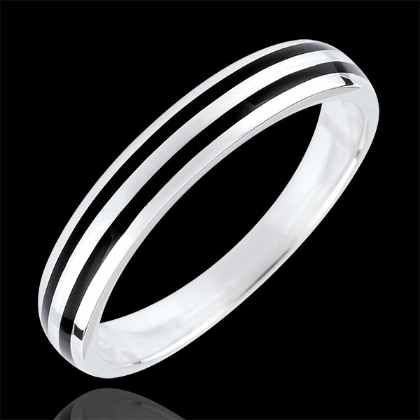 Wedding Ring Clair Obscure - Two lines - 9 carat white gold