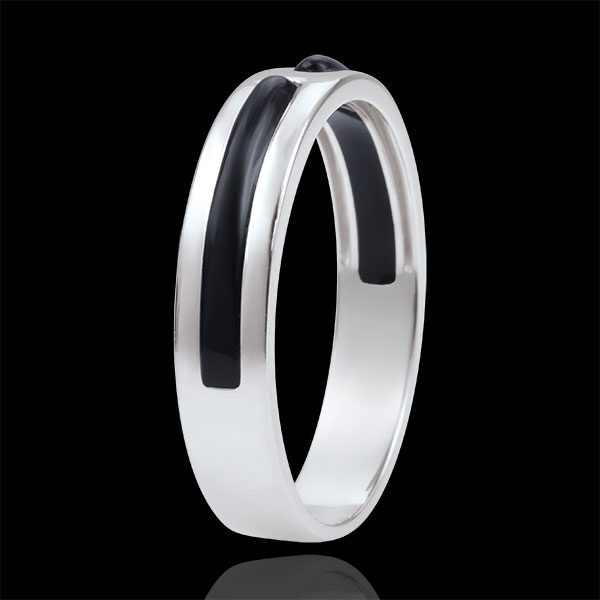Wedding Ring Promise - all gold - black lacquer - 5mm