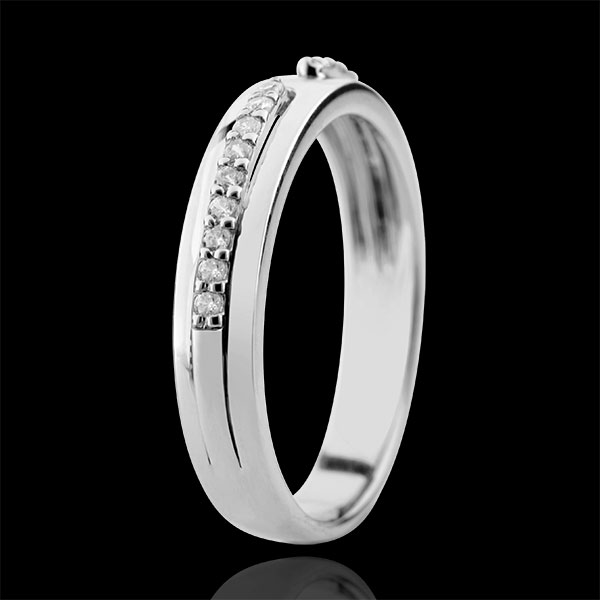 Wedding Ring Promise - white gold and diamonds - large model - 18 carat