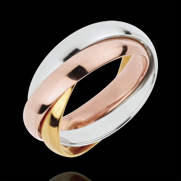 Wedding Ring Saturn Movement - large model - 3 golds, 3 rings