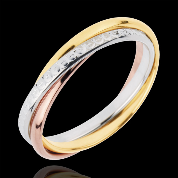 Wedding Ring Saturn Movement - medium model - 3 golds, 3 rings