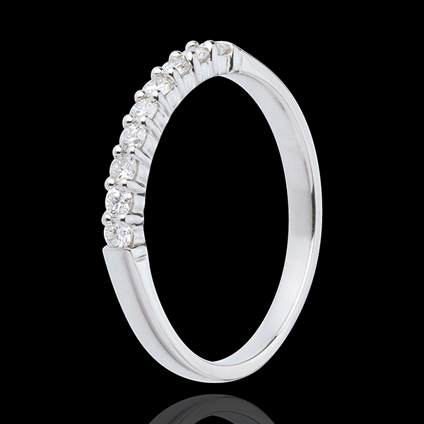 Wedding ring white gold semi paved-bar prong setting - 0.25 carat - 9 diamonds