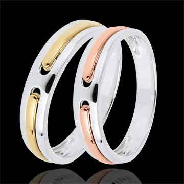 Wedding Rings Duo Promise - all gold - yellow and pink gold