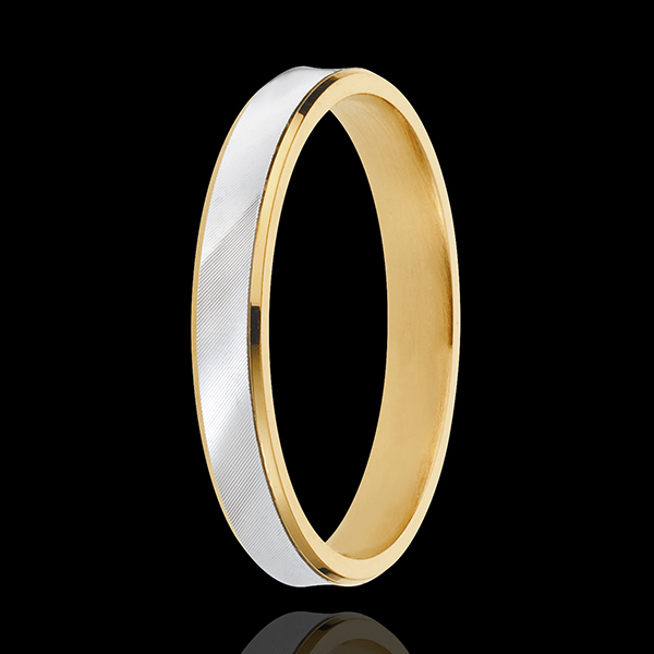 White and Yellow Gold Dandy Ring - 3mm