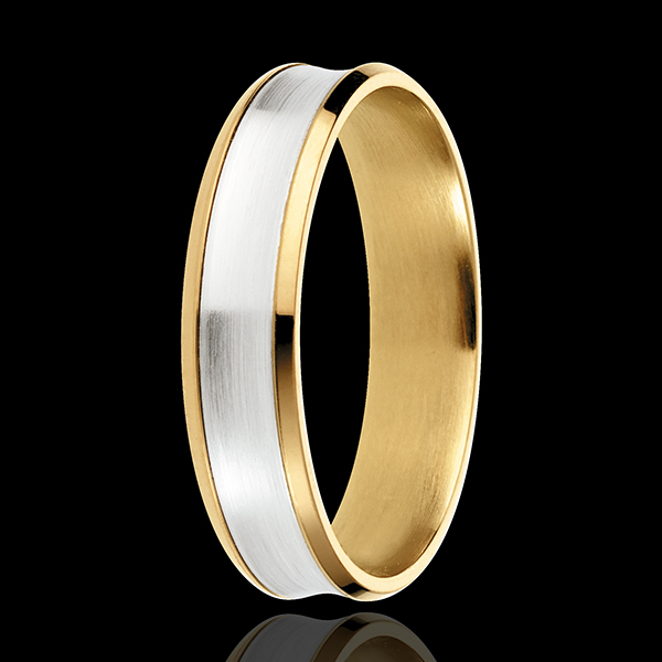 White and Yellow Gold Dandy Ring - 5mm