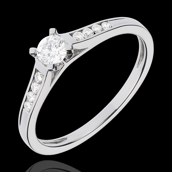 White Gold Altesse Side Stone Rings - 0.31 carats - 9 Diamonds - 18 carat