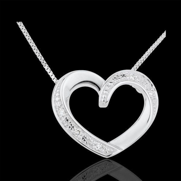 White Gold and Diamond Love Necklace