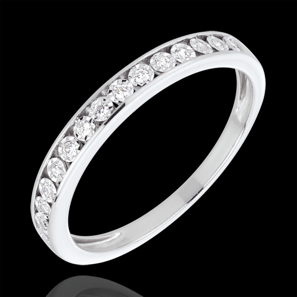 White Gold and Diamond Magic Stone Half Eternity Ring
