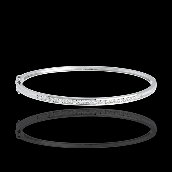 White gold bangle/bracelet - 0.75 carat - 25 diamonds