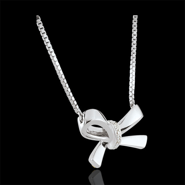 White Gold Carlotta Bow Necklace