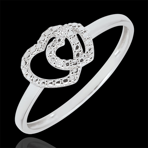 White Gold Diamond Ring - Consensual Hearts