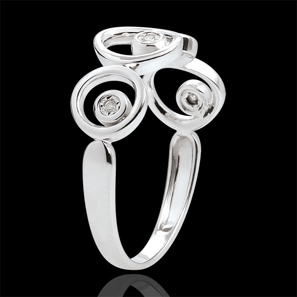 White Gold Luna Diamond Ring with 4 diamonds - 18 carats