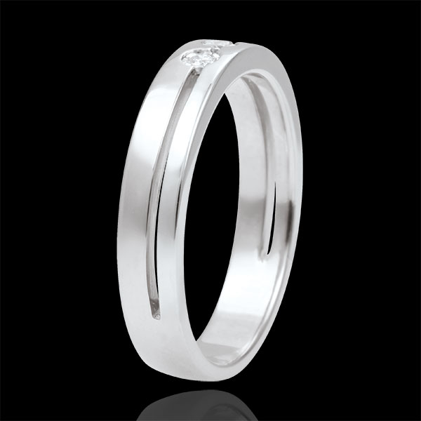 White Gold Olympia Trilogy Wedding Band - Small Model