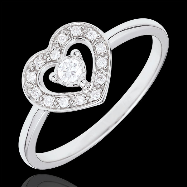 White Gold Tiphanie Heart Ring