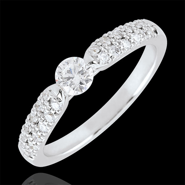 White Gold Triumphal Solitaire Ring - 0.25 carat - 18 carats