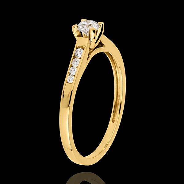 Yellow Gold Altesse Side Stone Ring