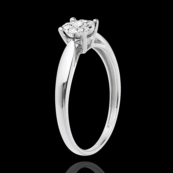 Zarter Ring in Weißgold Diamantsphäre - 7 Diamanten