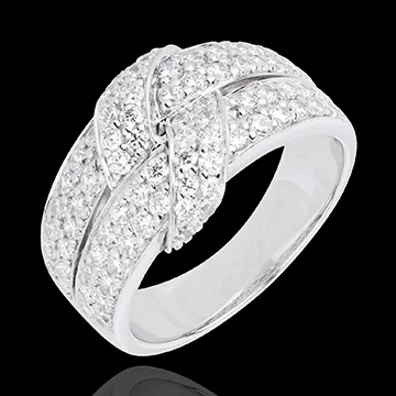 Weissgold Ring Ewiges Band mit Diamanten