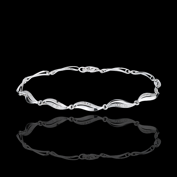 Diamant-Armband Kordel - Weißgold mit 22 Diamanten