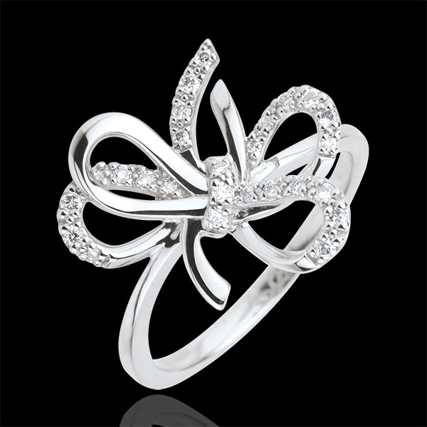 Ring Verspielte Schleife - Silber und Diamanten