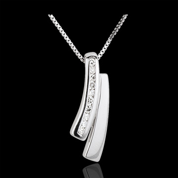 Collier Weisheit in Weißgold