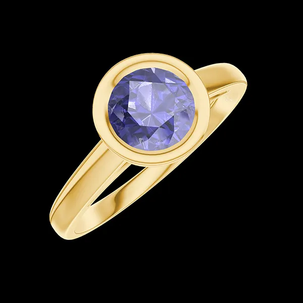 « L'Atelier » Nº1108671 - Ring Yellow gold 18 carats - Synthetic sapphire round 0.7 Carats