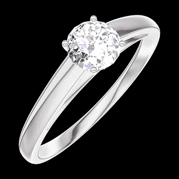 « L'Atelier » Nº160003 - Bague Or blanc 18 carats - Diamant Rond 0.3 carat