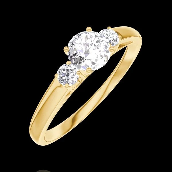 « L'Atelier » Nº160021 - Ring Yellow gold 18 carats - Diamond white round 0.3 Carats - Ring settings Diamond white