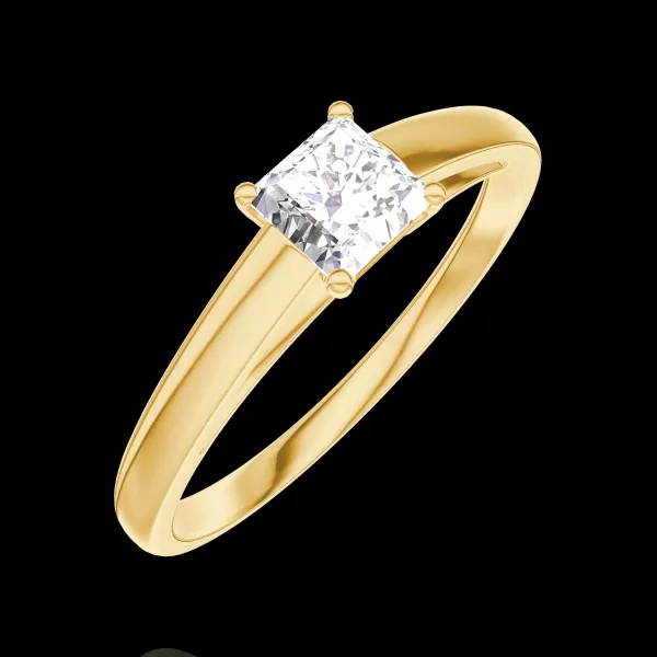 « L'Atelier » No. 180102 - Ring Yellow gold 9 carats - Laboratory Diamond Princess 0.3 Carats