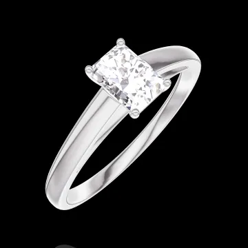 « L'Atelier » n.º 180204 - Anillo Oro blanco 9 quilates - Diamante de laboratorio Rectángulo 0.3 quilates