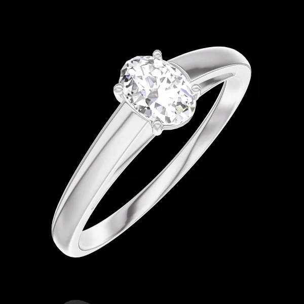 « L'Atelier » Nº180303 - Ring White gold 18 carats - Laboratory Diamond Oval 0.3 Carats