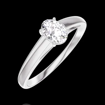 « L'Atelier » Nº180303 - Anello Oro bianco 18 carati - Diamante di laboratorio Ovale 0.3 Carati